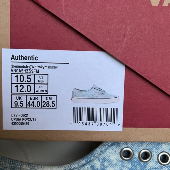 Vans Authentic Denim dstry MENS Winter Sky/Marshmallow - Picture 16 of 16